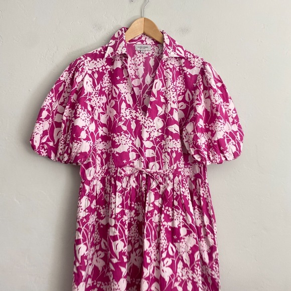 Olivia James the Label Daphne Dress Women Size Medium Pink White - Picture 2 of 13